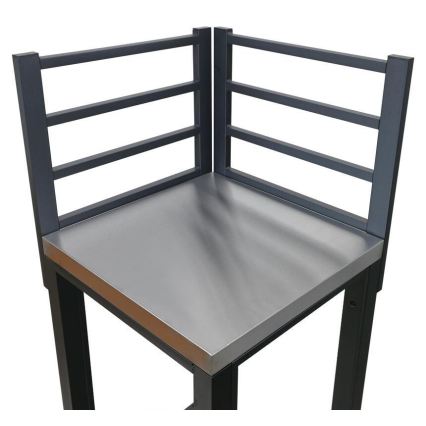 Γωνιακή εξωτερική μονάδα 47x47x123 cm, μαύρη/ανοξείδωτο ατσάλι