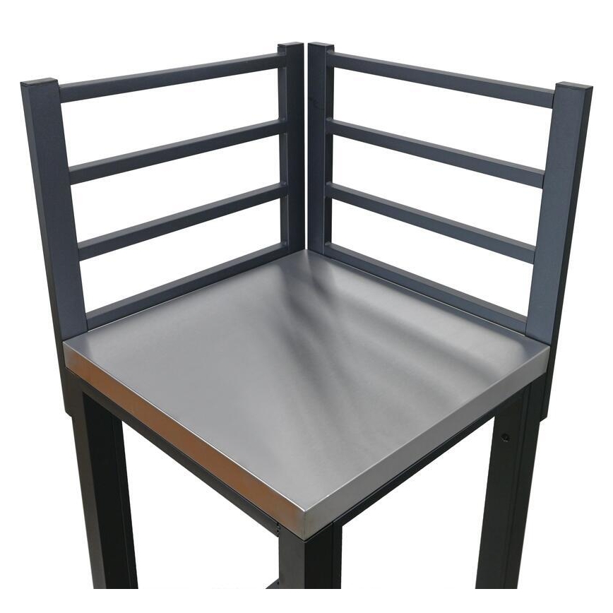 Γωνιακή εξωτερική μονάδα 47x47x123 cm, μαύρη/ανοξείδωτο ατσάλι