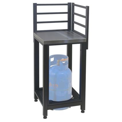 Γωνιακή εξωτερική μονάδα 47x47x123 cm, μαύρη/ανοξείδωτο ατσάλι