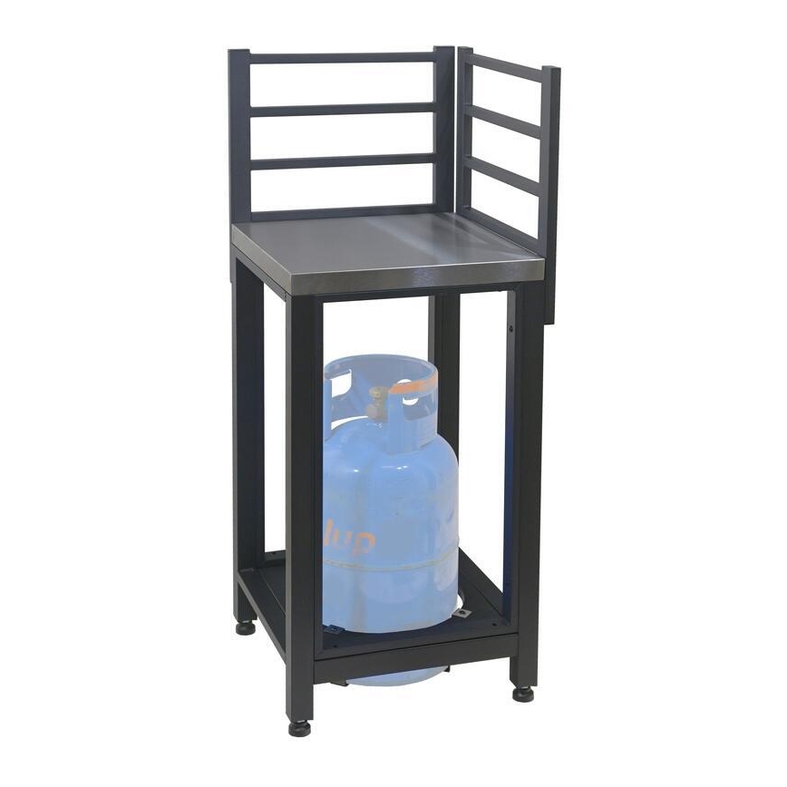 Γωνιακή εξωτερική μονάδα 47x47x123 cm, μαύρη/ανοξείδωτο ατσάλι
