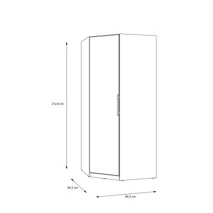 Γωνιακή ντουλάπα MARO 94x213 cm artisan δρυός