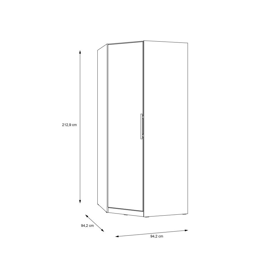 Γωνιακή ντουλάπα MARO 94x213 cm artisan δρυός