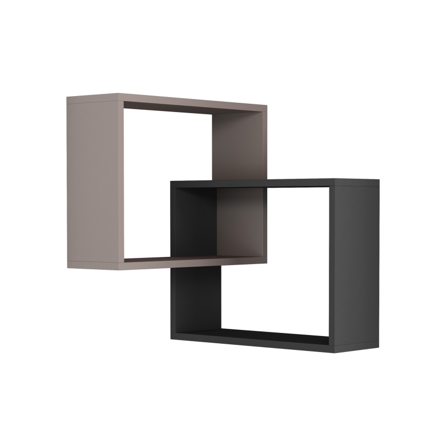 Γωνιακό ράφι τοίχου RING 68x68 cm γκρι/ανθρακί