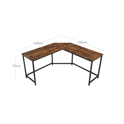 Γωνιακό γραφείο SOLEA καφέ/μαύρο