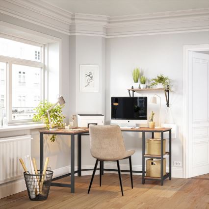 Γωνιακό γραφείο SOLEA καφέ/μαύρο