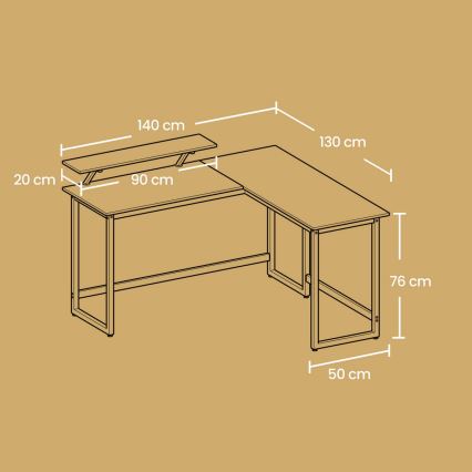 Γωνιακό γραφείο SOLEA μαύρο