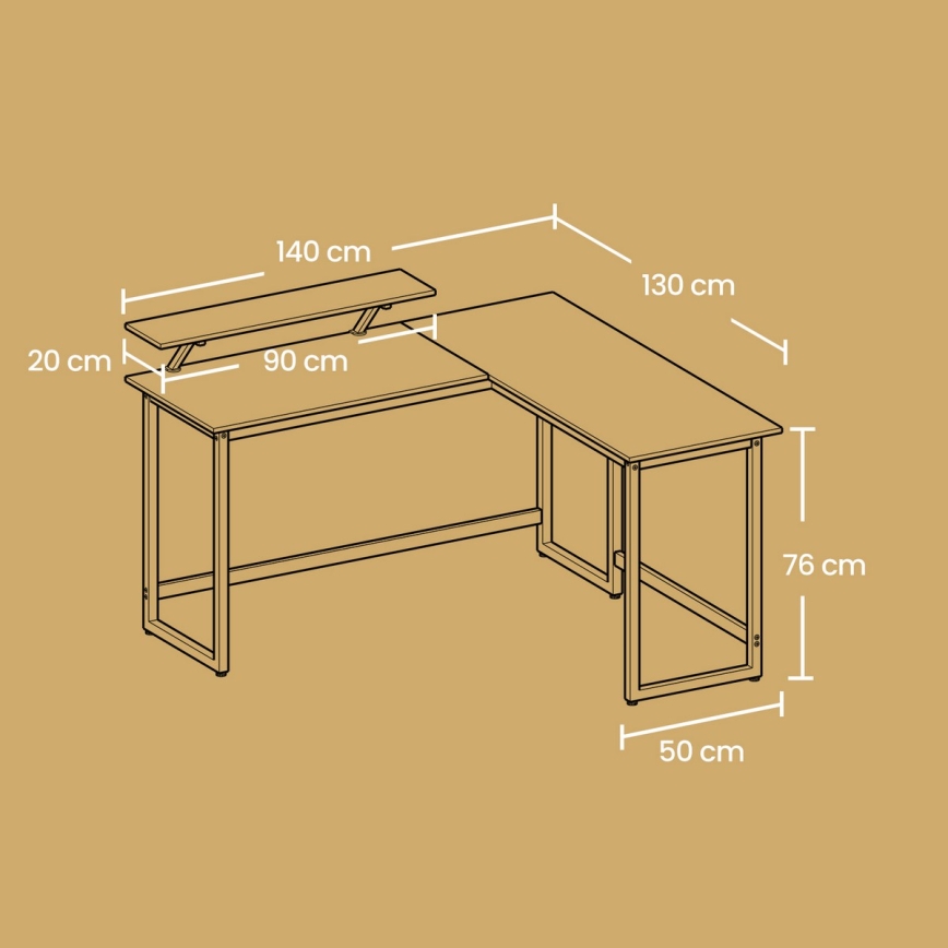 Γωνιακό γραφείο SOLEA μαύρο