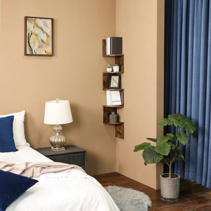 Γωνιακό επιτοίχιο ράφι SNAKE καφέ