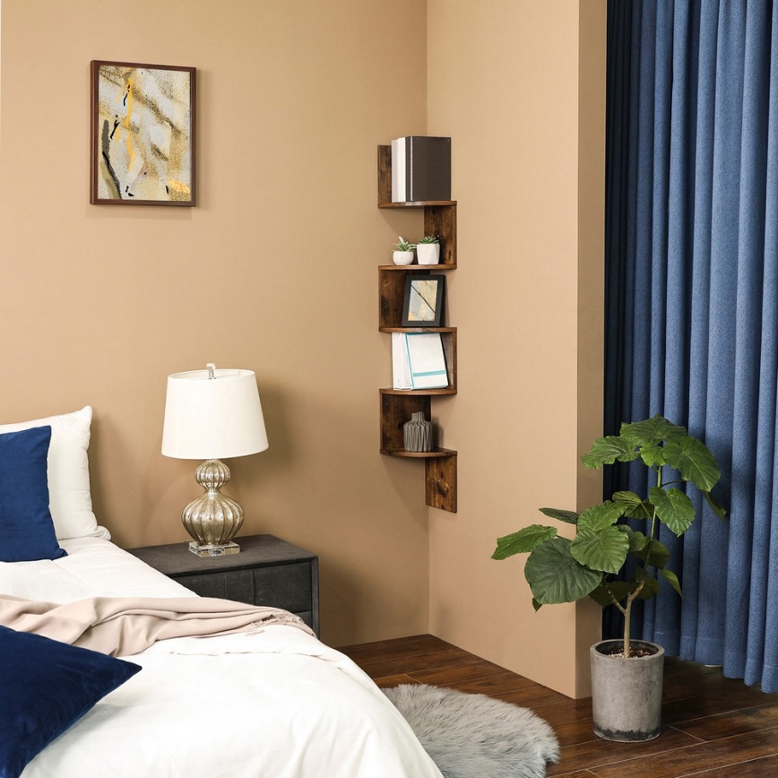 Γωνιακό επιτοίχιο ράφι SNAKE καφέ