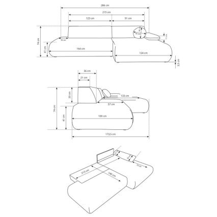 Γωνιακός αναδιπλούμενος καναπές-κρεβάτι σε σχήμα L PRATO με αποθηκευτικό χώρο, αριστερή πλευρά, μπεζ