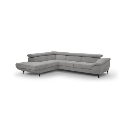 Γωνιακός καναπές-κρεβάτι σε σχήμα L BRESCIA αριστερή πλευρά με αποθηκευτικό χώρο, γκρι