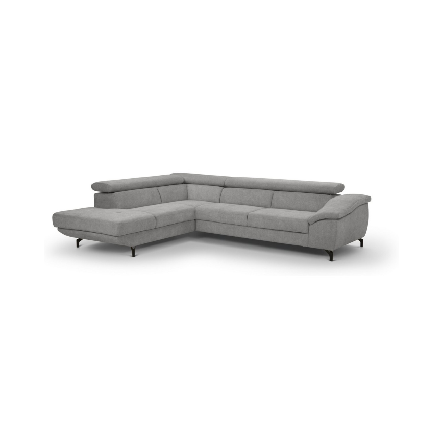 Γωνιακός καναπές-κρεβάτι σε σχήμα L BRESCIA αριστερή πλευρά με αποθηκευτικό χώρο, γκρι