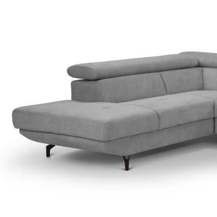 Γωνιακός καναπές-κρεβάτι σε σχήμα L BRESCIA αριστερή πλευρά με αποθηκευτικό χώρο, γκρι