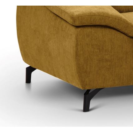 Γωνιακός καναπές-κρεβάτι σε σχήμα L BRESCIA με αποθηκευτικό χώρο, δεξιά, κίτρινος