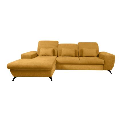 Μετατρέψιμος γωνιακός επενδεδυμένος καναπές ALTA σε σχήμα Γ με αποθηκευτικό χώρο — αριστερή διάταξη, κίτρινος