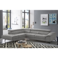 Γωνιακός καναπές-κρεβάτι σε σχήμα L BRESCIA αριστερή πλευρά με αποθηκευτικό χώρο, γκρι