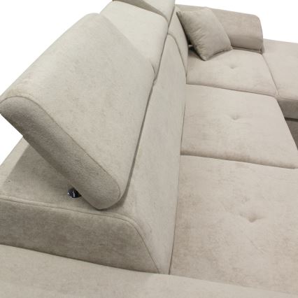 Γωνιακός καναπές-κρεβάτι σε σχήμα L CASTELO με αποθηκευτικό χώρο, δεξιός, γκρι