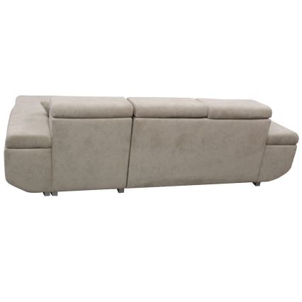 Γωνιακός καναπές-κρεβάτι σε σχήμα L CASTELO με αποθηκευτικό χώρο, δεξιός, γκρι