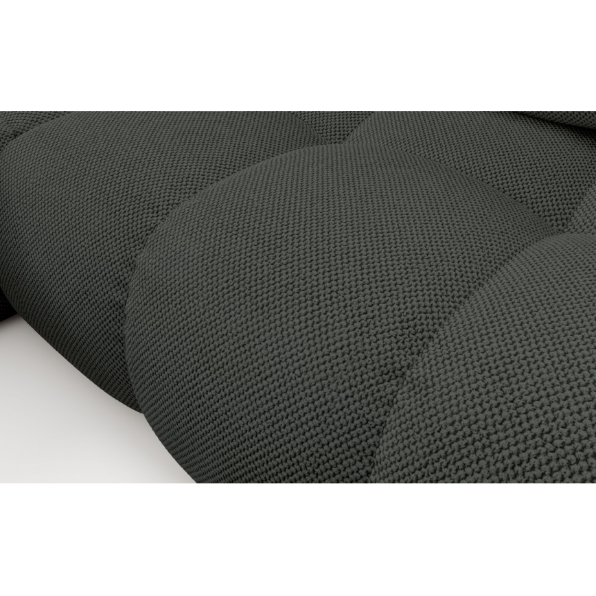 Γωνιακός μετατρέψιμος επενδυμένος καναπές-κρεβάτι σε σχήμα L ALMADA, αριστερός, ανθρακί