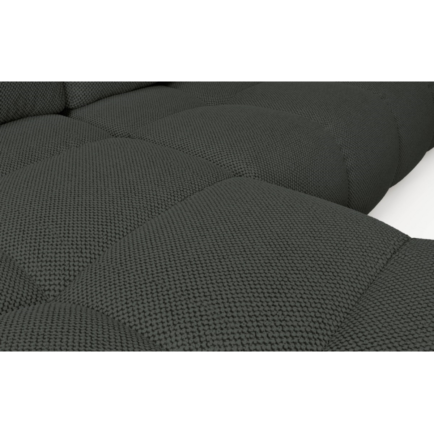 Γωνιακός μετατρέψιμος επενδυμένος καναπές-κρεβάτι σε σχήμα L ALMADA, αριστερός, ανθρακί