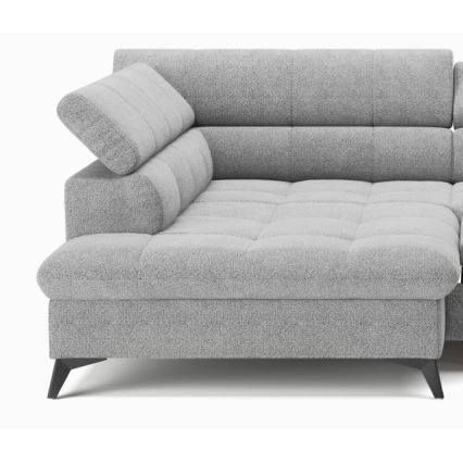 Ανακλινόμενος γωνιακός καναπές σε σχήμα L MARANO αριστερός γκρι