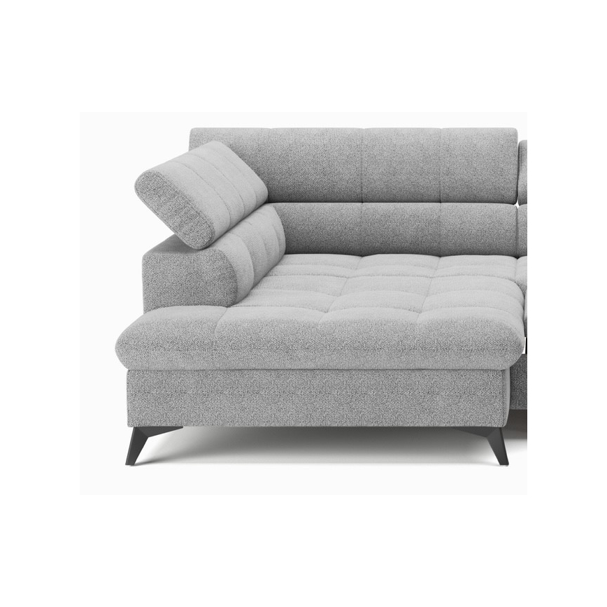 Ανακλινόμενος γωνιακός καναπές σε σχήμα L MARANO αριστερός γκρι