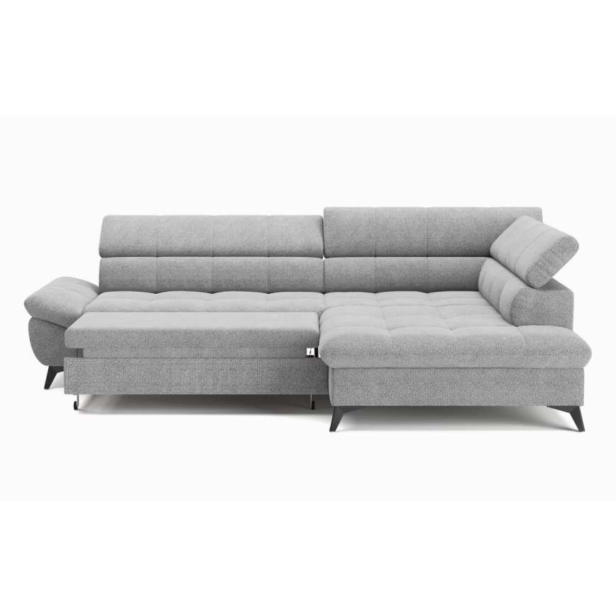 Γωνιακός καναπές σε σχήμα L MARANO, δεξιά πλευρά, γκρι