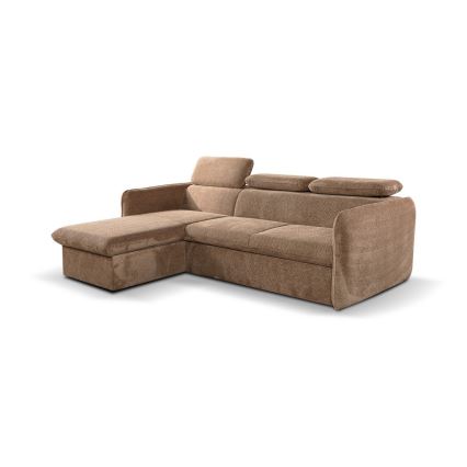 Γωνιακός καναπές σε σχήμα L με αποθηκευτικό χώρο BEJA, αριστερή πλευρά, μπεζ