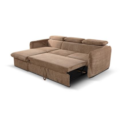 Γωνιακός καναπές σε σχήμα L με αποθηκευτικό χώρο BEJA, αριστερή πλευρά, μπεζ