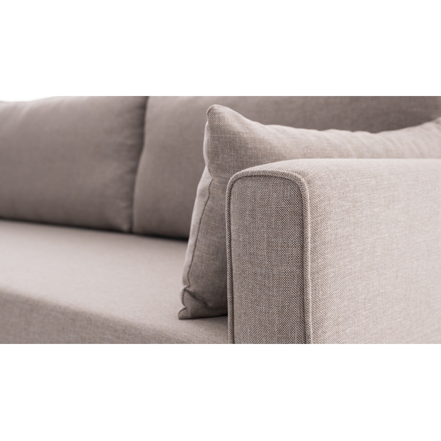 Γωνιακός καναπές σε σχήμα L KORFU, κρεμ, αριστερή διάταξη