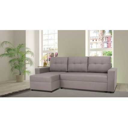 Πολυμορφικός γωνιακός καναπές με λειτουργία ύπνου και αποθηκευτικό χώρο SEVILLA σε γκρι χρώμα