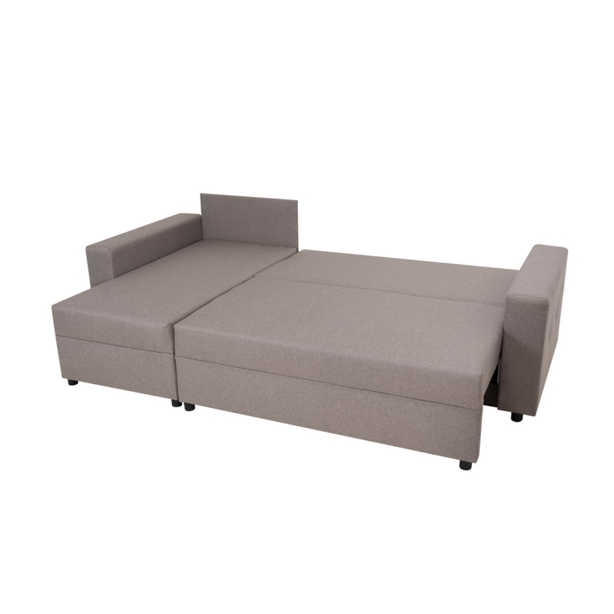 Πολυμορφικός γωνιακός καναπές με λειτουργία ύπνου και αποθηκευτικό χώρο SEVILLA σε γκρι χρώμα
