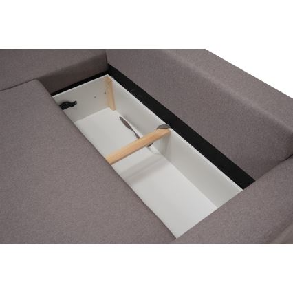 Πολυμορφικός γωνιακός καναπές με λειτουργία ύπνου και αποθηκευτικό χώρο SEVILLA σε γκρι χρώμα