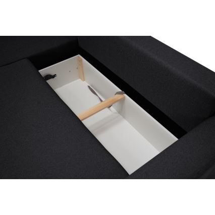 Πολυμορφικός γωνιακός καναπές με λειτουργία ύπνου και αποθηκευτικό χώρο SEVILLA ανθρακί