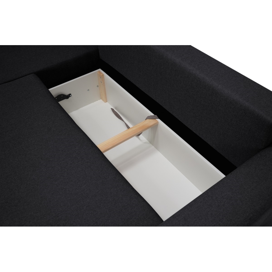 Πολυμορφικός γωνιακός καναπές με λειτουργία ύπνου και αποθηκευτικό χώρο SEVILLA ανθρακί