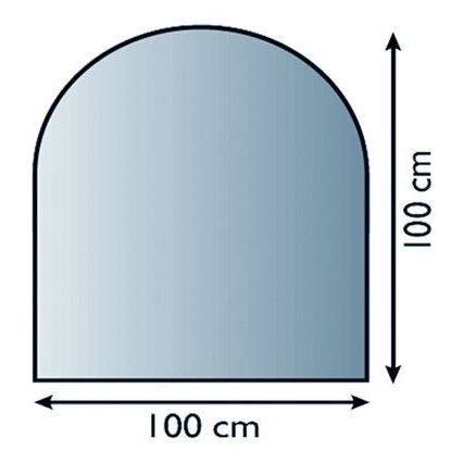 Γυάλινο προστατευτικό τζακιού 1000x1000x6 mm μισή αψίδα