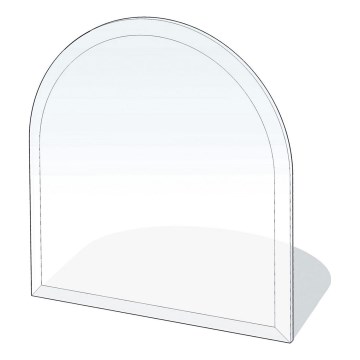 Γυάλινο προστατευτικό τζακιού 1000x1000x8 mm μισή αψίδα