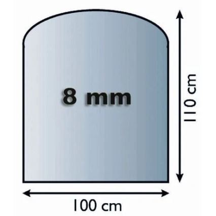 Γυάλινο προστατευτικό τζακιού 1100x1000x8 mm μισή αψίδα