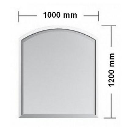 Γυάλινο προστατευτικό τζακιού 1200x1000x6 mm μισή αψίδα