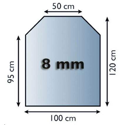 Γυάλινο προστατευτικό τζακιού 1200x1000x8 mm