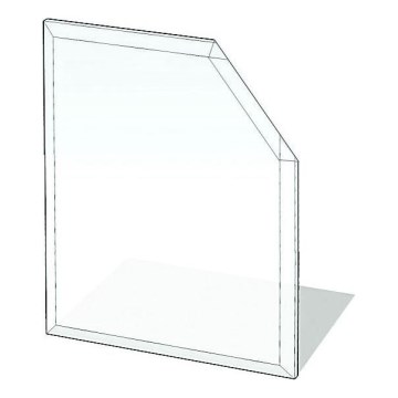 Γυάλινο προστατευτικό τζακιού 1250x1250x8 mm κεκλιμένο τετράγωνο