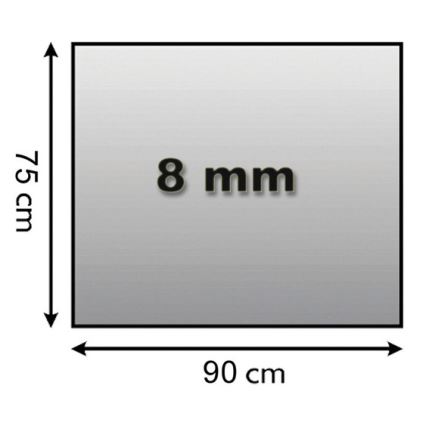 Γυάλινο προστατευτικό τζακιού 900x750x8 mm ορθογώνιο παραλληλόγραμμο