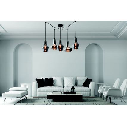 Zambelis 17150 - Κρεμαστό φωτιστικό οροφής 5xE27/40W/230V spider