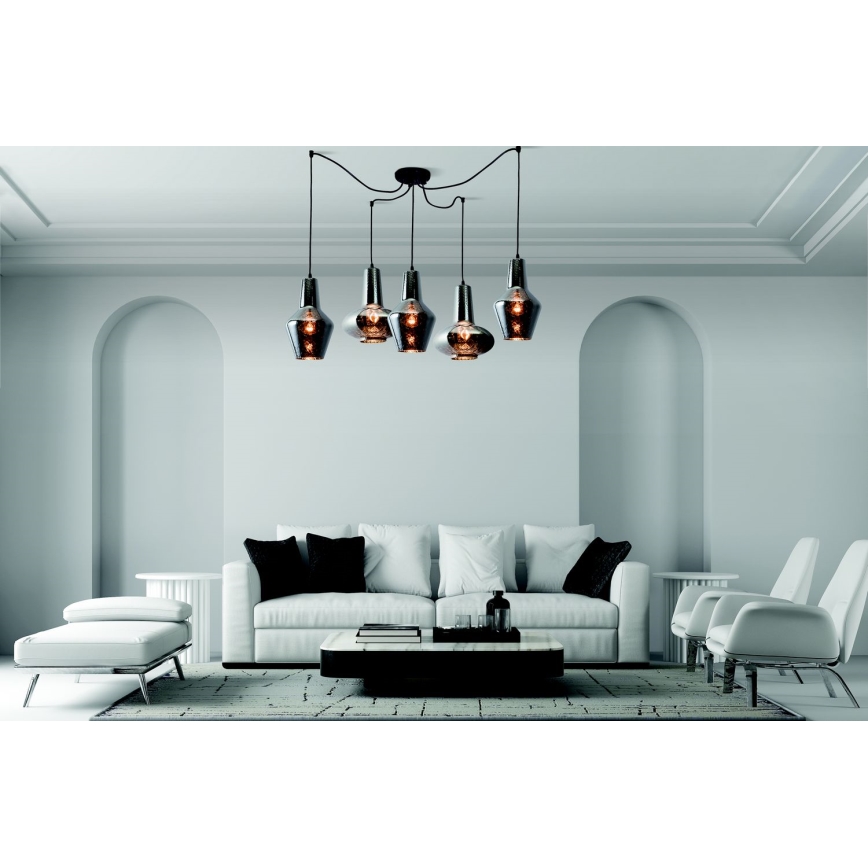 Zambelis 17150 - Κρεμαστό φωτιστικό οροφής 5xE27/40W/230V spider