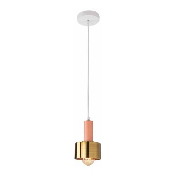 Zambelis 180051 - Κρεμαστό φωτιστικό οροφής  1xE27/40W/230V χρυσό/ροζ σομον