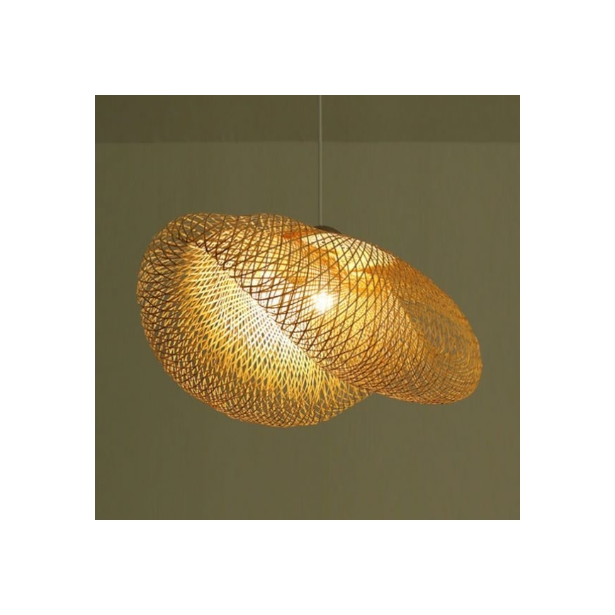 Zambelis 19103 - Πολύφωτο με συρματόσχοινο 1xE27/40W/230V μπαμπού/μπεζ