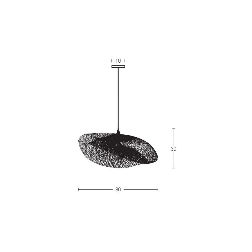 Zambelis 19108 - Πολύφωτο με συρματόσχοινο 1xE27/40W/230V μπαμπού/μαύρο
