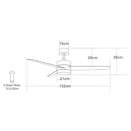 Zambelis 19134 - Ανεμιστήρας οροφής LED LED/15W/230V 3000/4000/6000K ματ χρώμιο + τηλεχειριστήριο