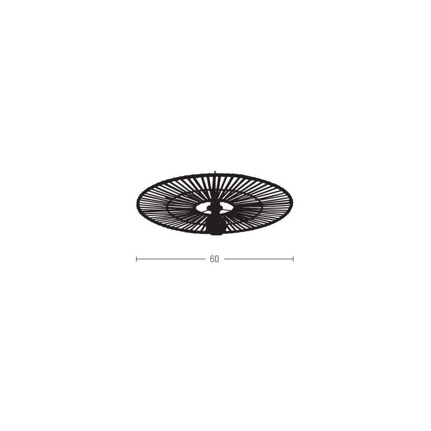 Zambelis 19252 - Φωτιστικό τοίχου 1xE27/40W/230V μπαμπού/μαύρο