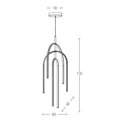 Zambelis 1931 - Led Dimmable κρεμαστό φωτιστικό οροφής LED/80W/230V χρυσαφί